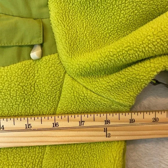 Lands End Thermacheck 300 Fleece Jacket Women S Lime Green Gorpcore Full Zip - Picture 15 of 15